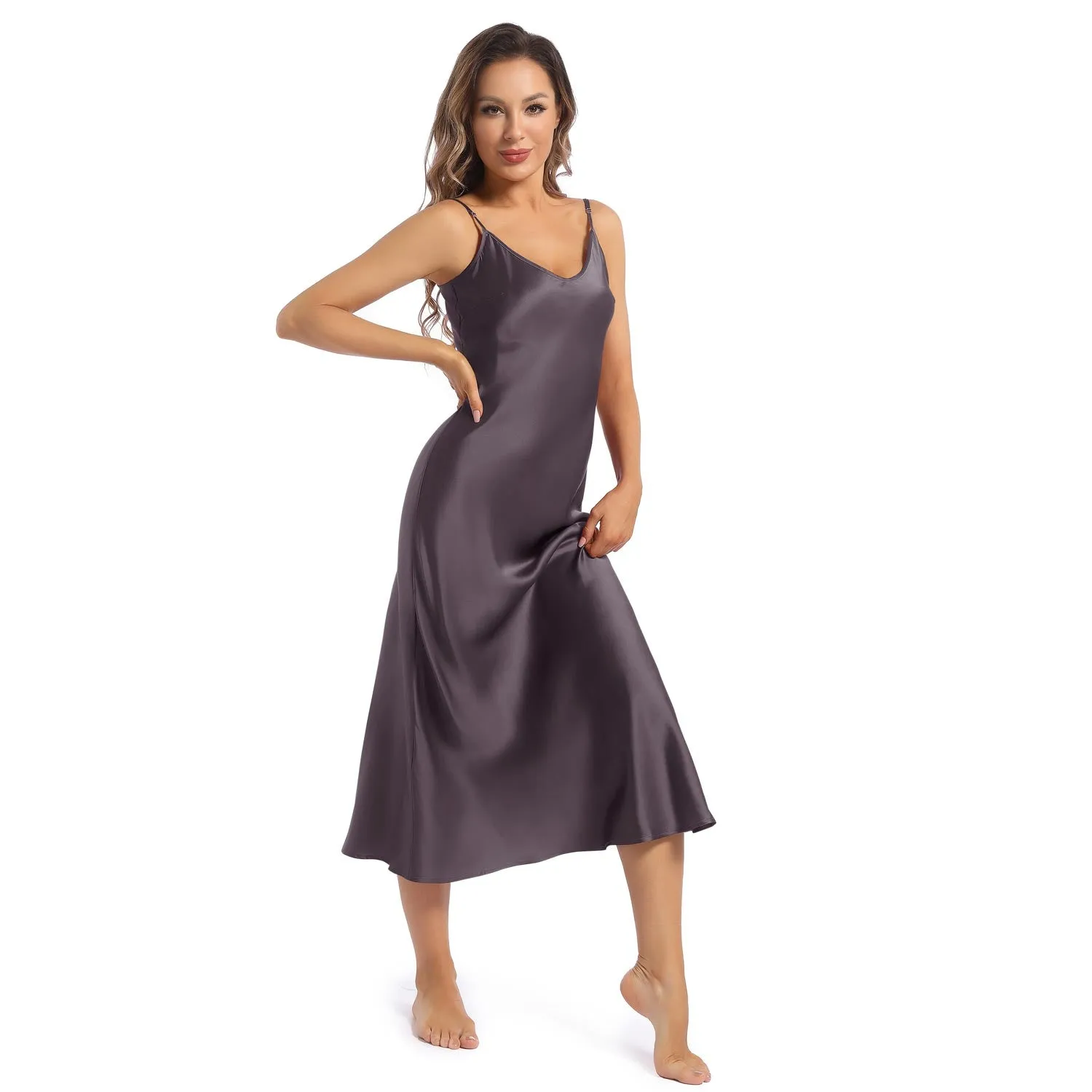 22 Momme Mulberry  Silk Nightgown For Women Long Silk Slips sleepwear Dress