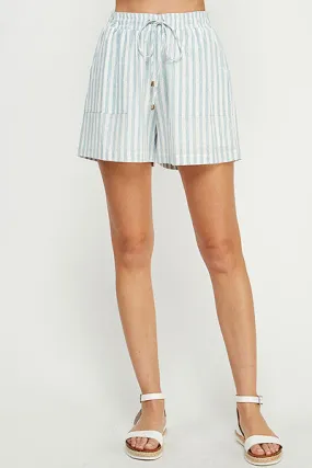 AE Striped Linen Tie Shorts