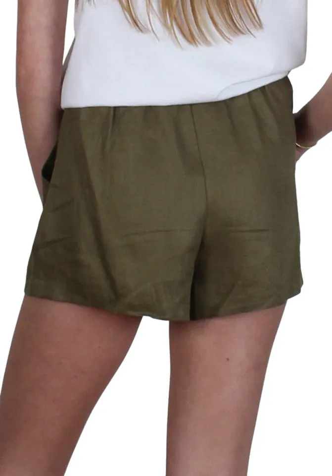 Athena Linen Short Khaki