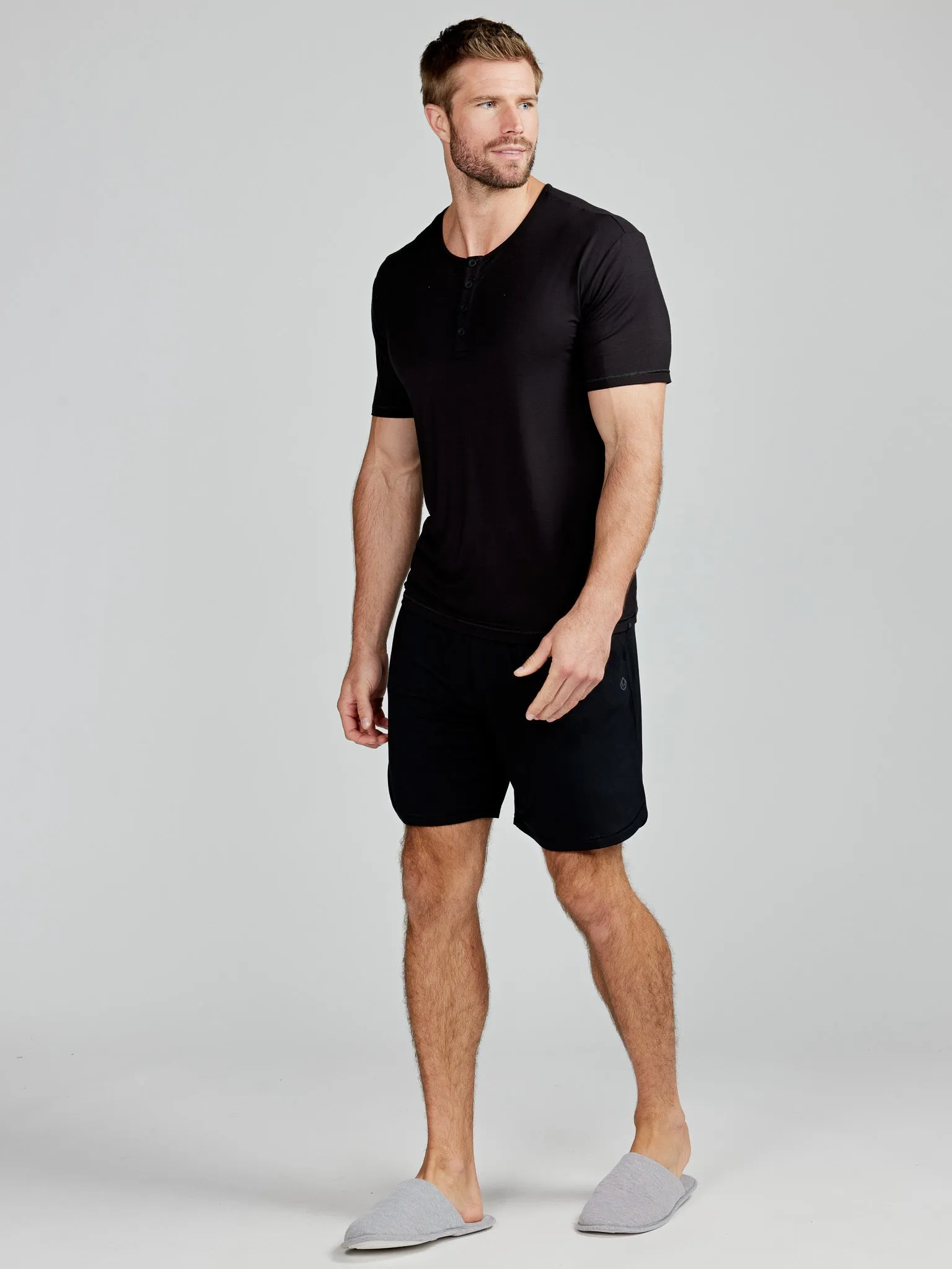 Bamboo Silk Sleep Short Sleeve Henley