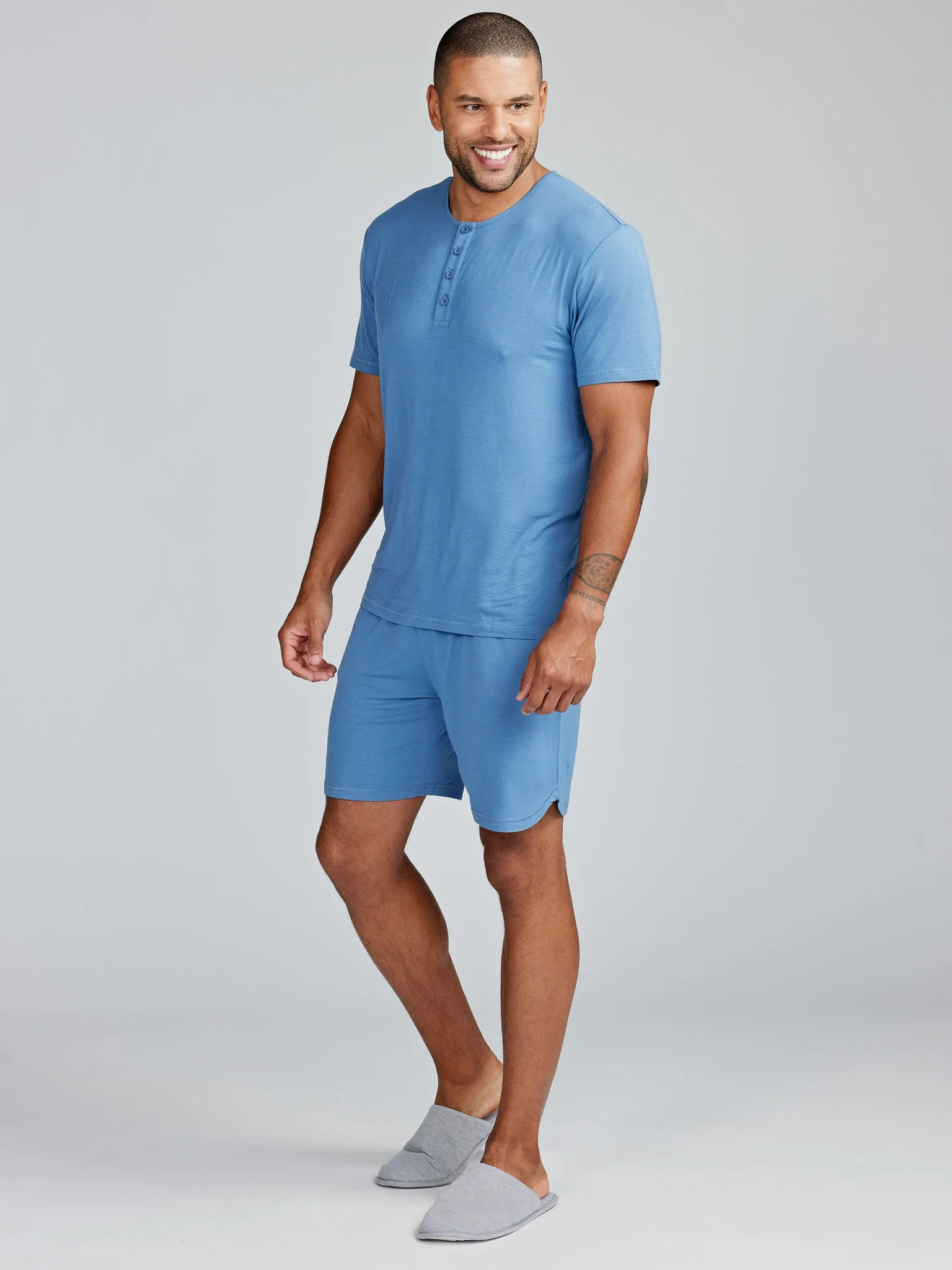 Bamboo Silk Sleep Short Sleeve Henley