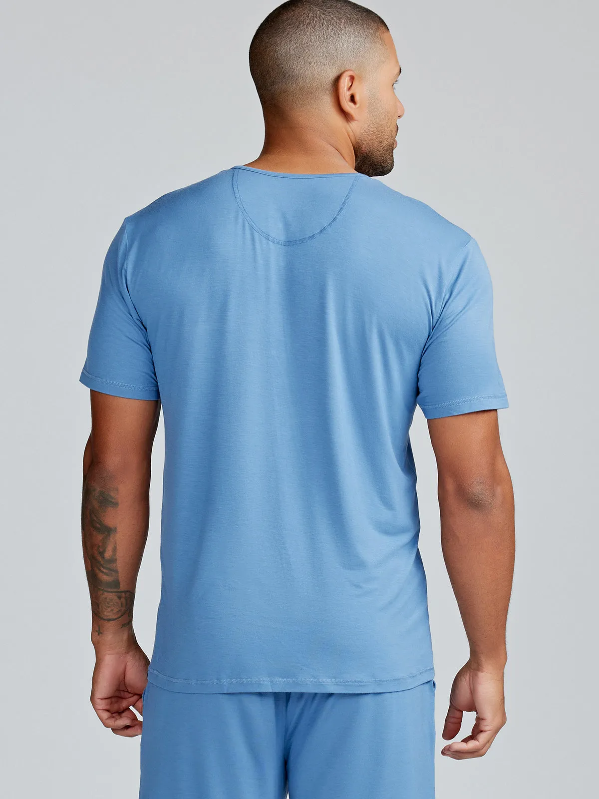 Bamboo Silk Sleep Short Sleeve Henley