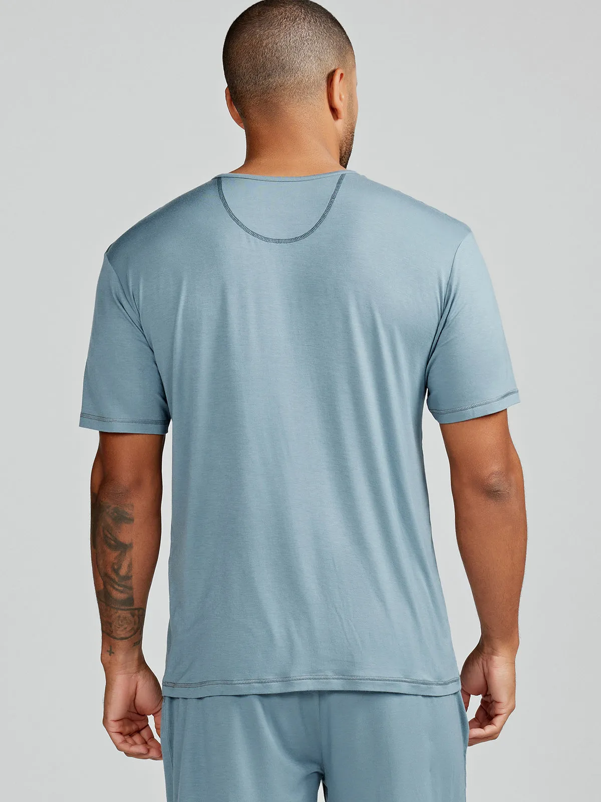 Bamboo Silk Sleep Short Sleeve Henley