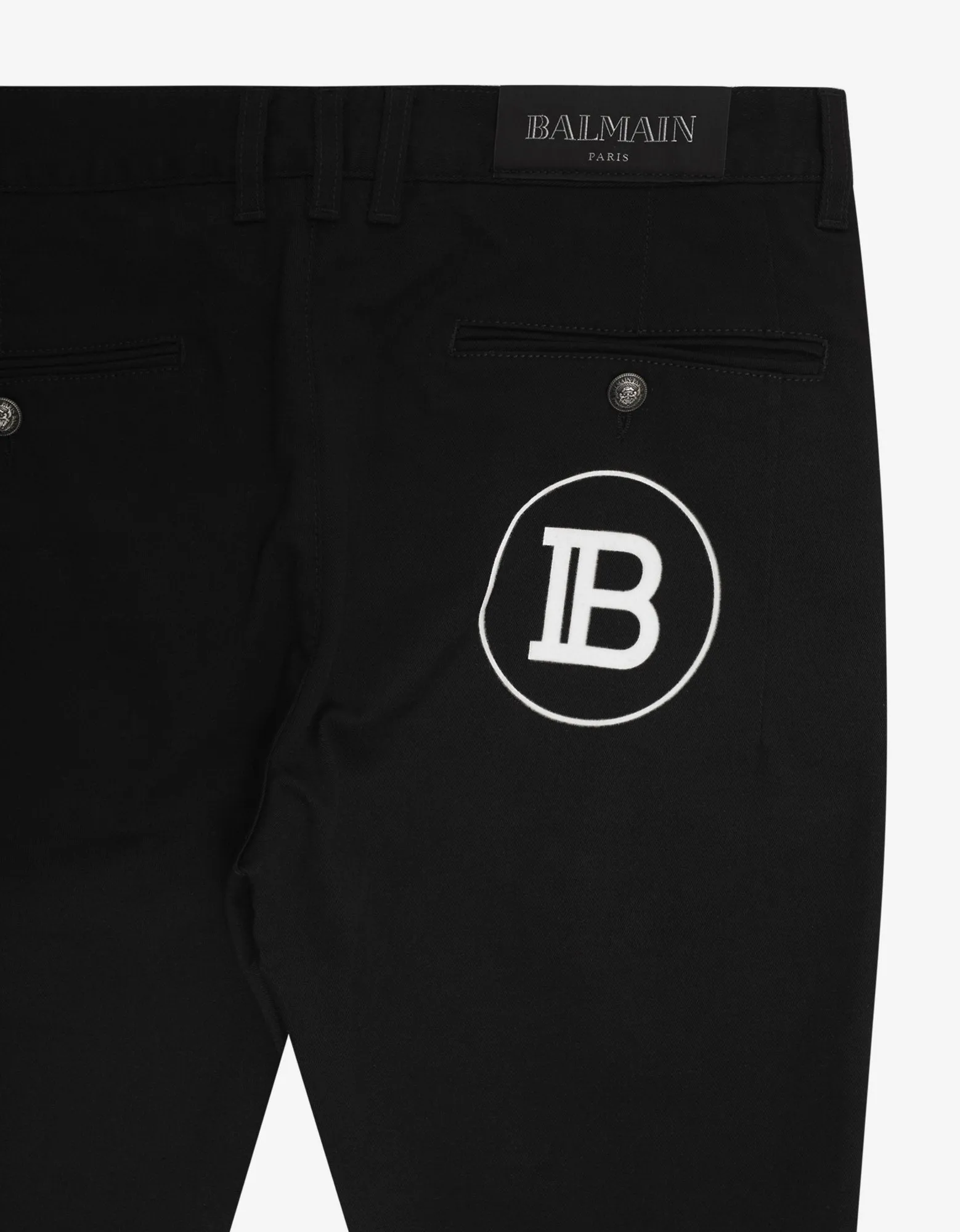 Black B Logo Chino Trousers