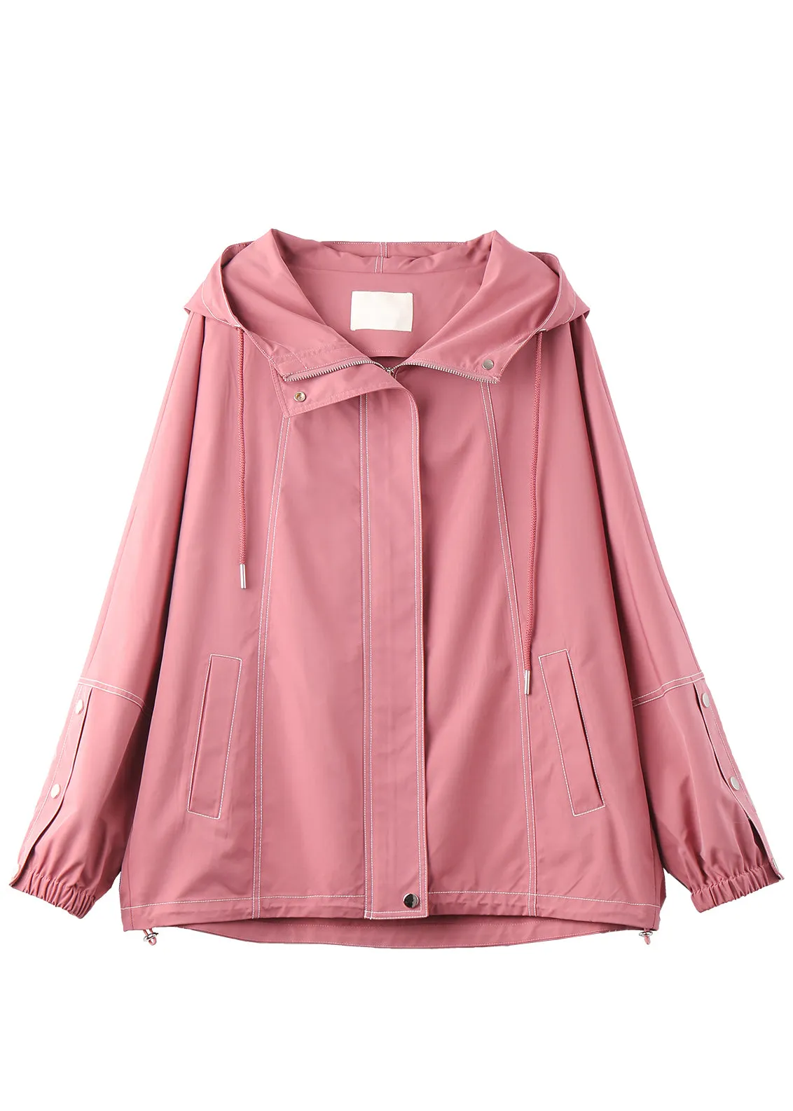 Bohemian Pink Hooded Oversized Cotton Coat Outwear Fall