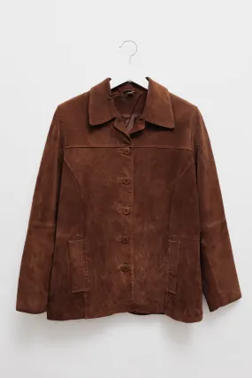 BROWN VINTAGE SUEDE LEATHER JACKET