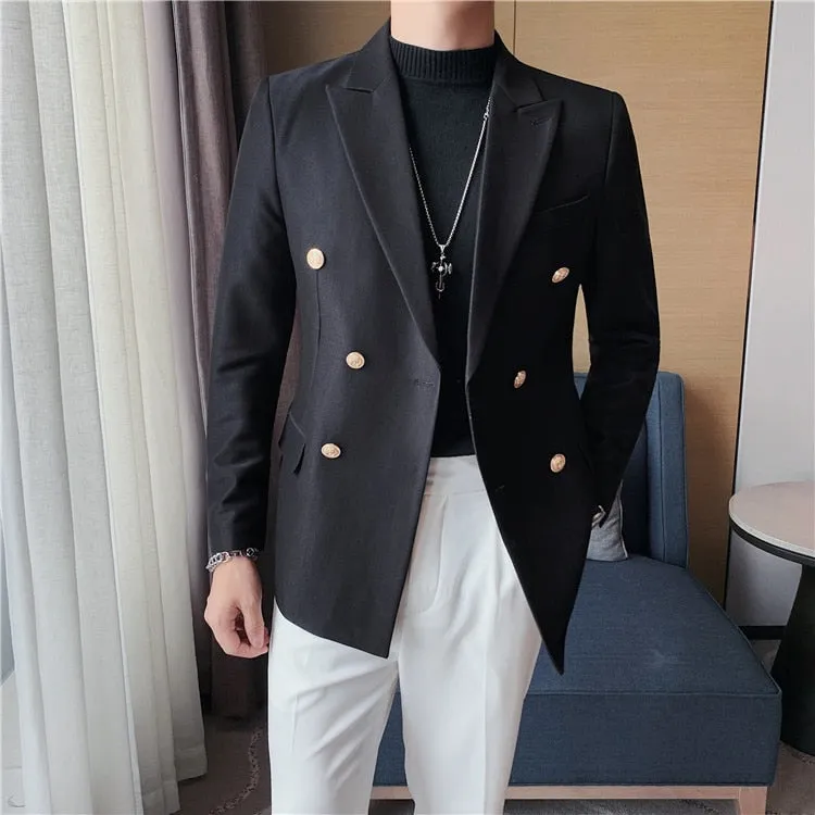 Casual Suit Vintage Double Breasted Blazer