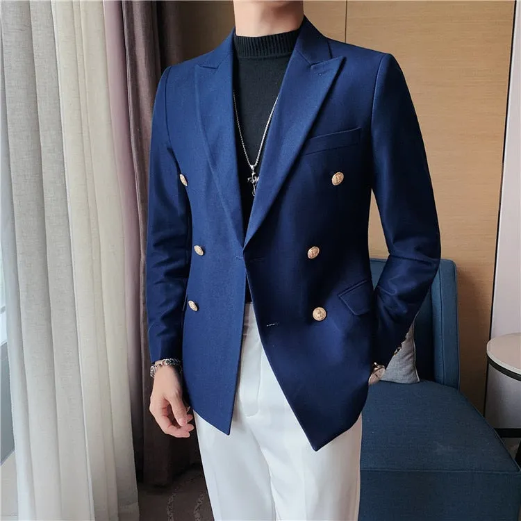 Casual Suit Vintage Double Breasted Blazer