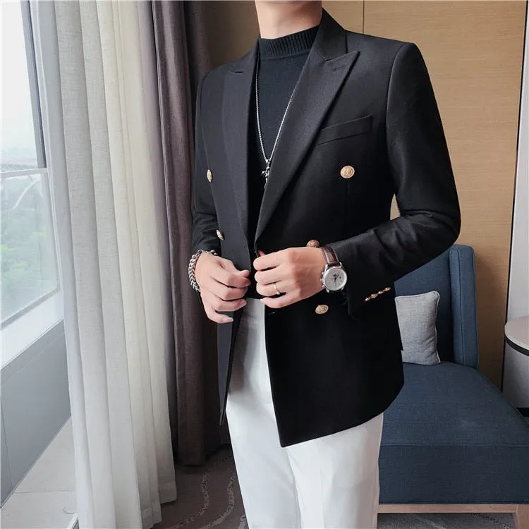 Casual Suit Vintage Double Breasted Blazer