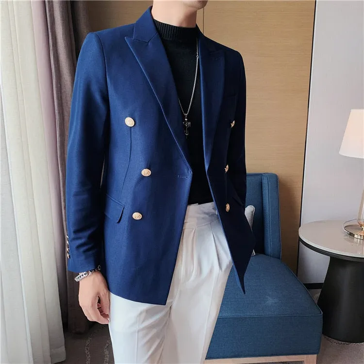 Casual Suit Vintage Double Breasted Blazer