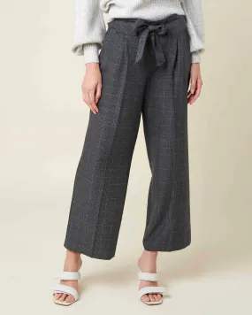 Checked high waisted trousers