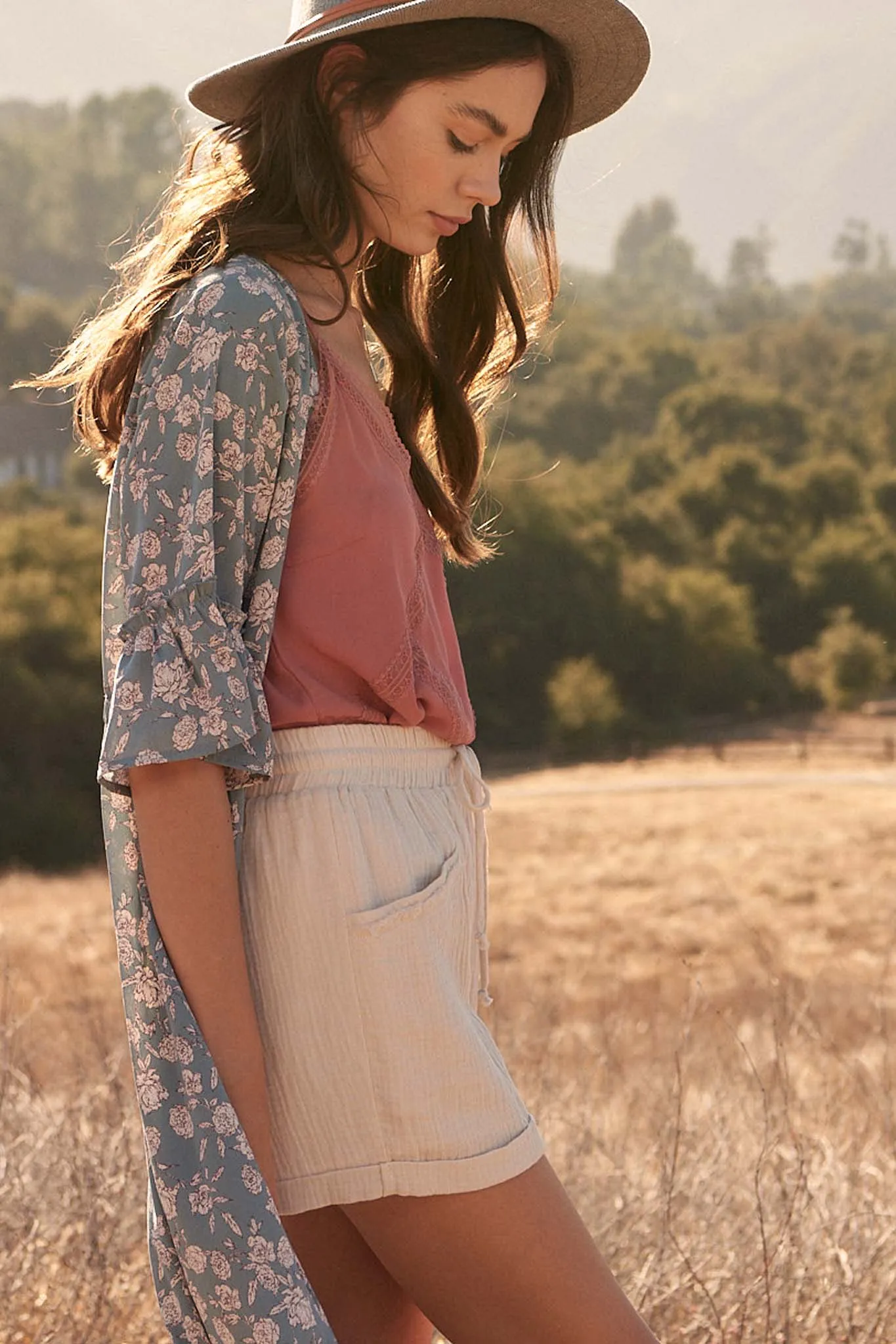 Enchanted Meadow Ruffled Floral Duster Kimono