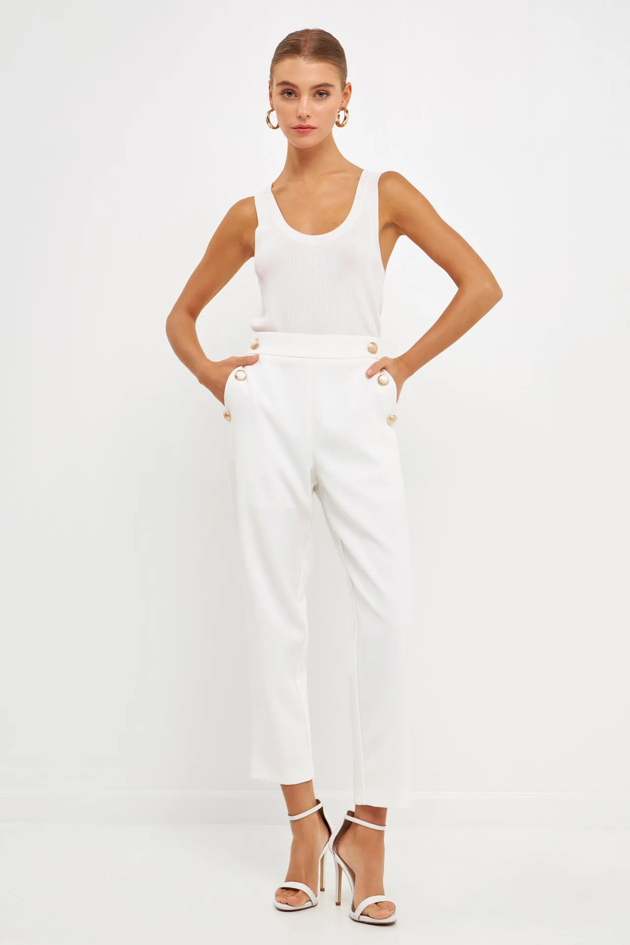 Endless Rose - High Waisted Buttoned Trousers