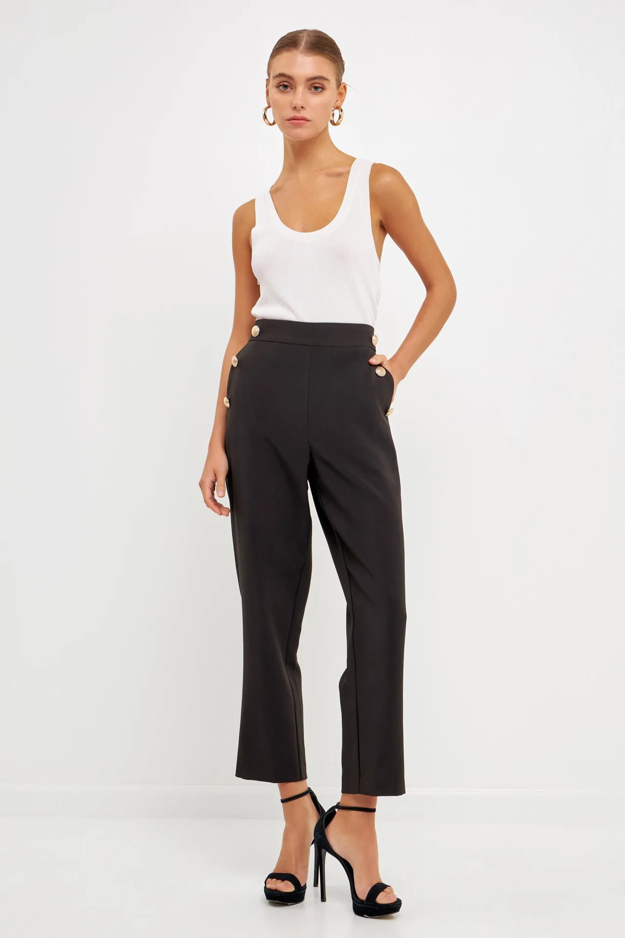 Endless Rose - High Waisted Buttoned Trousers