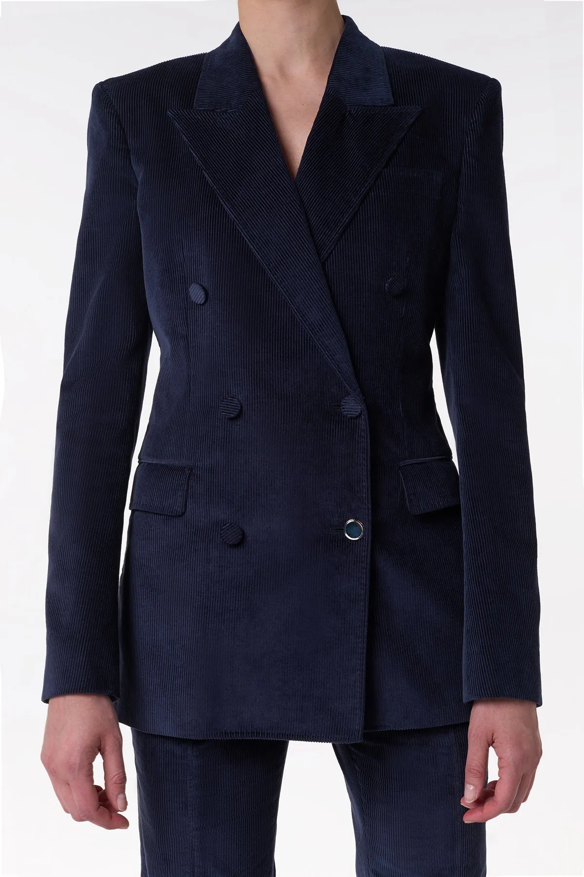 Gavin Blazer in Dark Navy Sea Island Cotton Corduroy