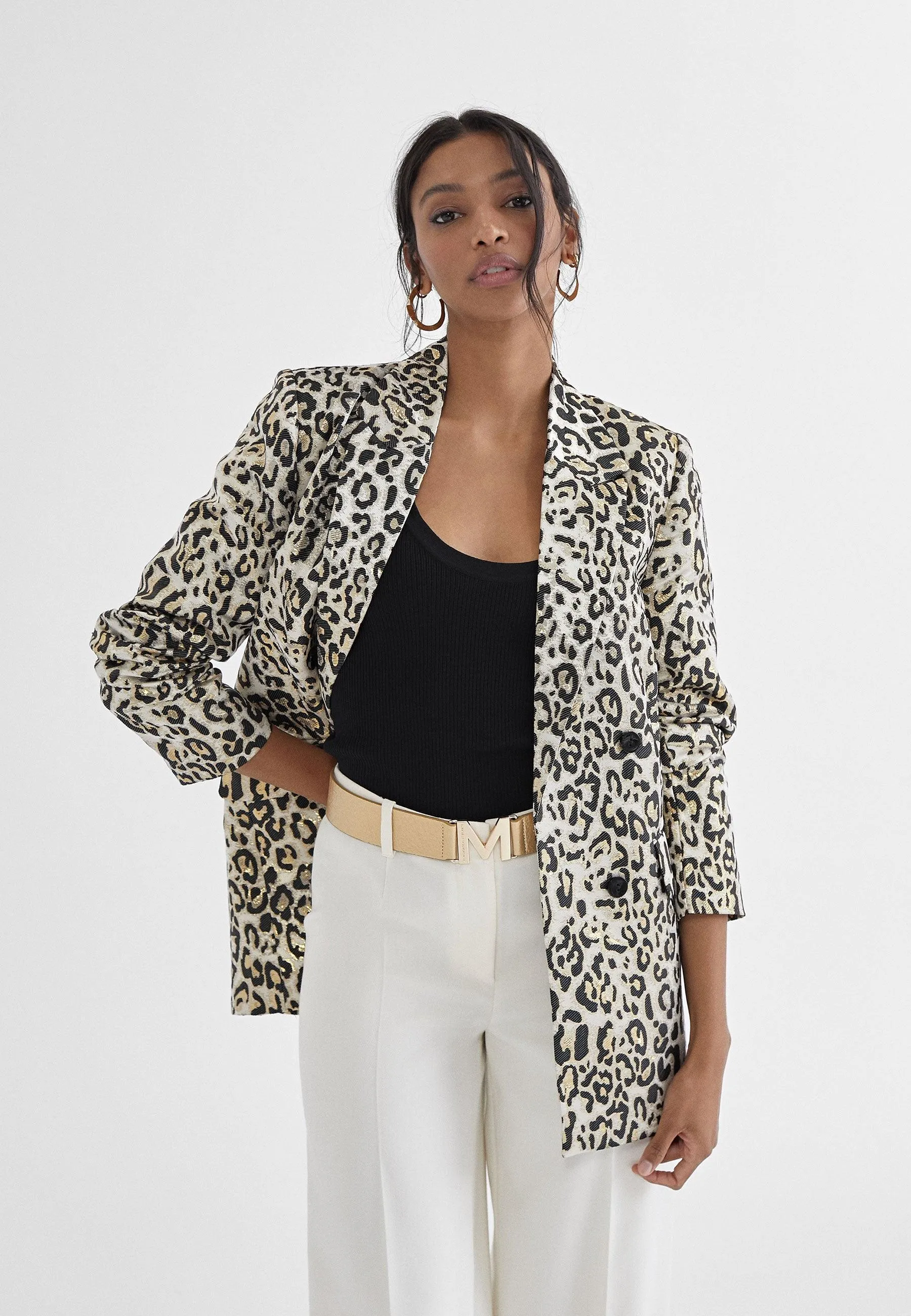 Golden animal print blazer