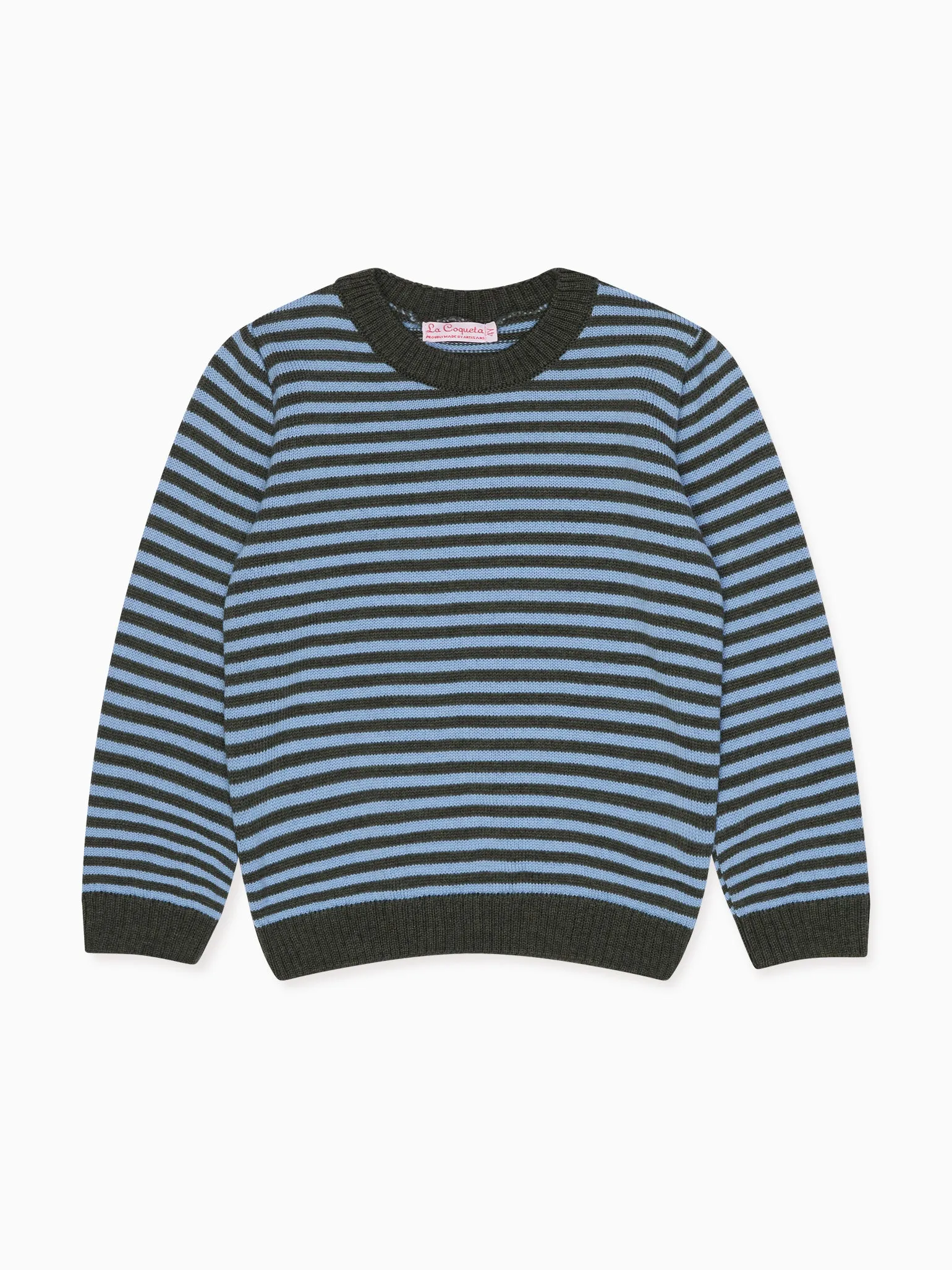 Green Stripe Bromo Merino Boy Jumper