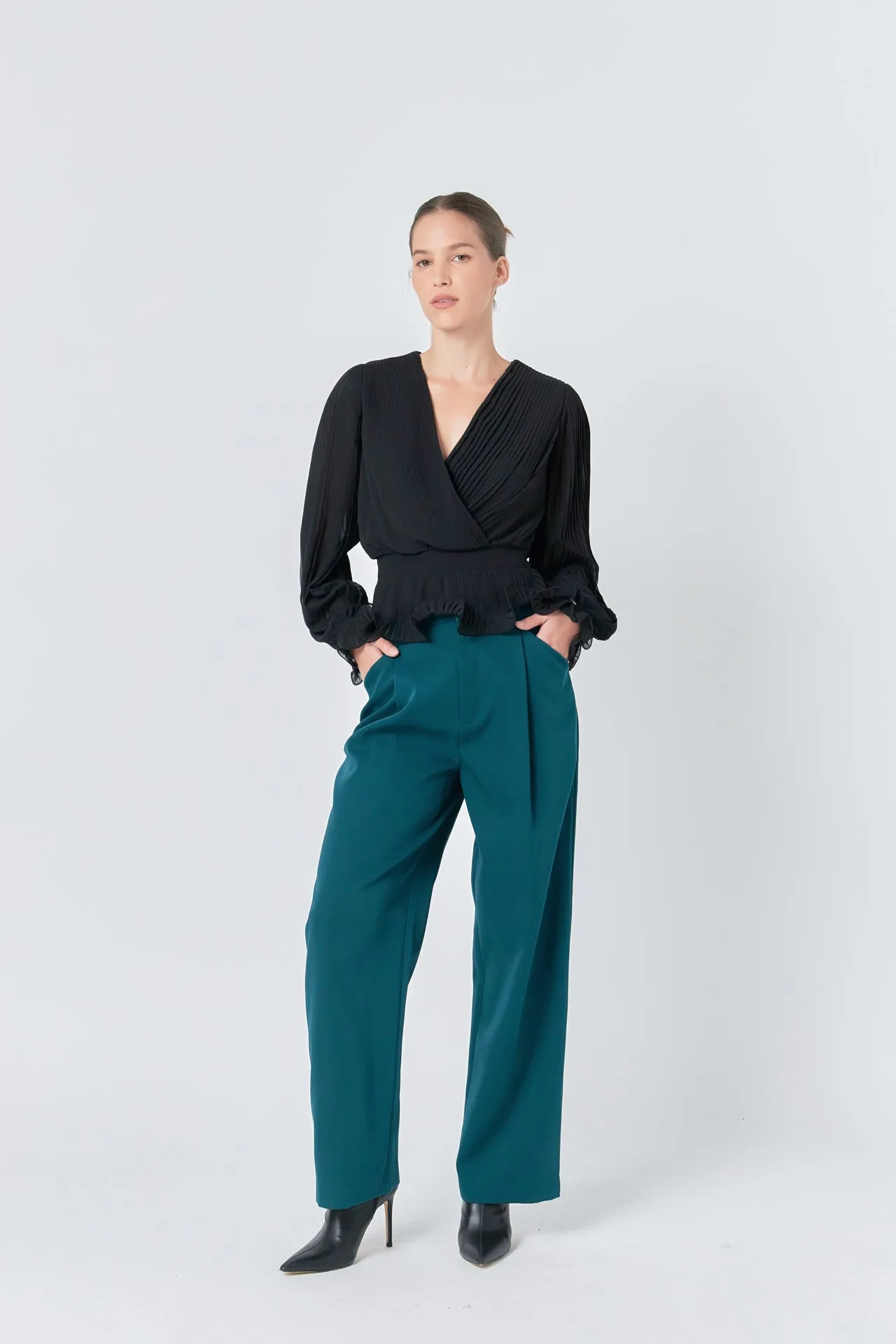 High-Waisted Suit Trousers