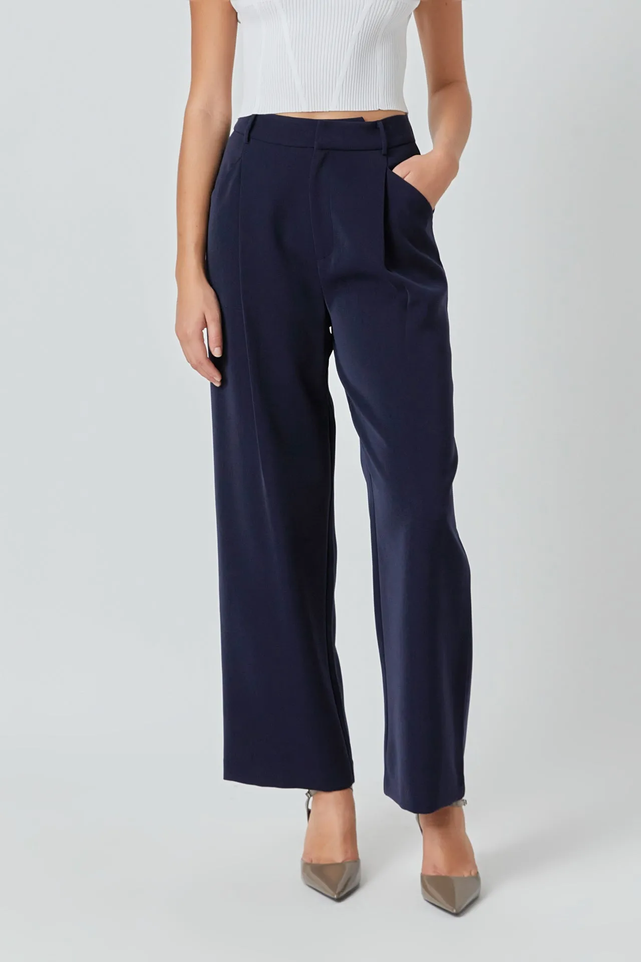 High-Waisted Suit Trousers