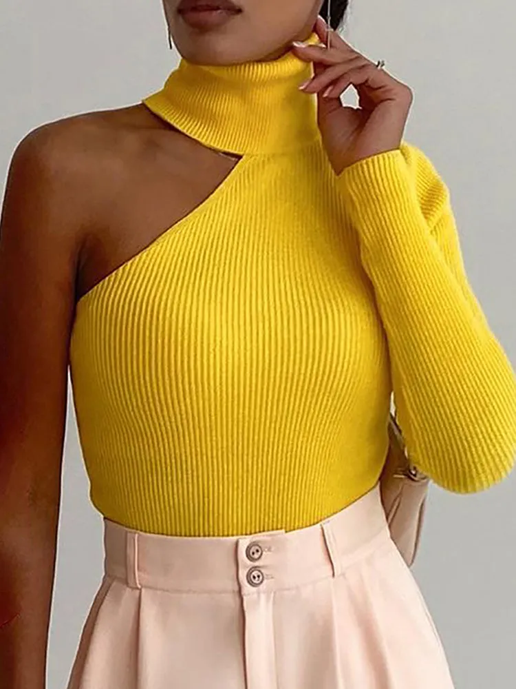 Julia Fashion - Women Fashion Sexy One Shoulder Pullovers Tops