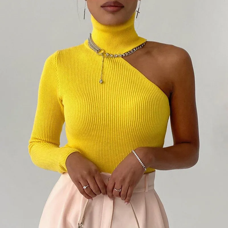 Julia Fashion - Women Fashion Sexy One Shoulder Pullovers Tops