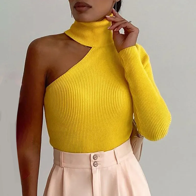 Julia Fashion - Women Fashion Sexy One Shoulder Pullovers Tops