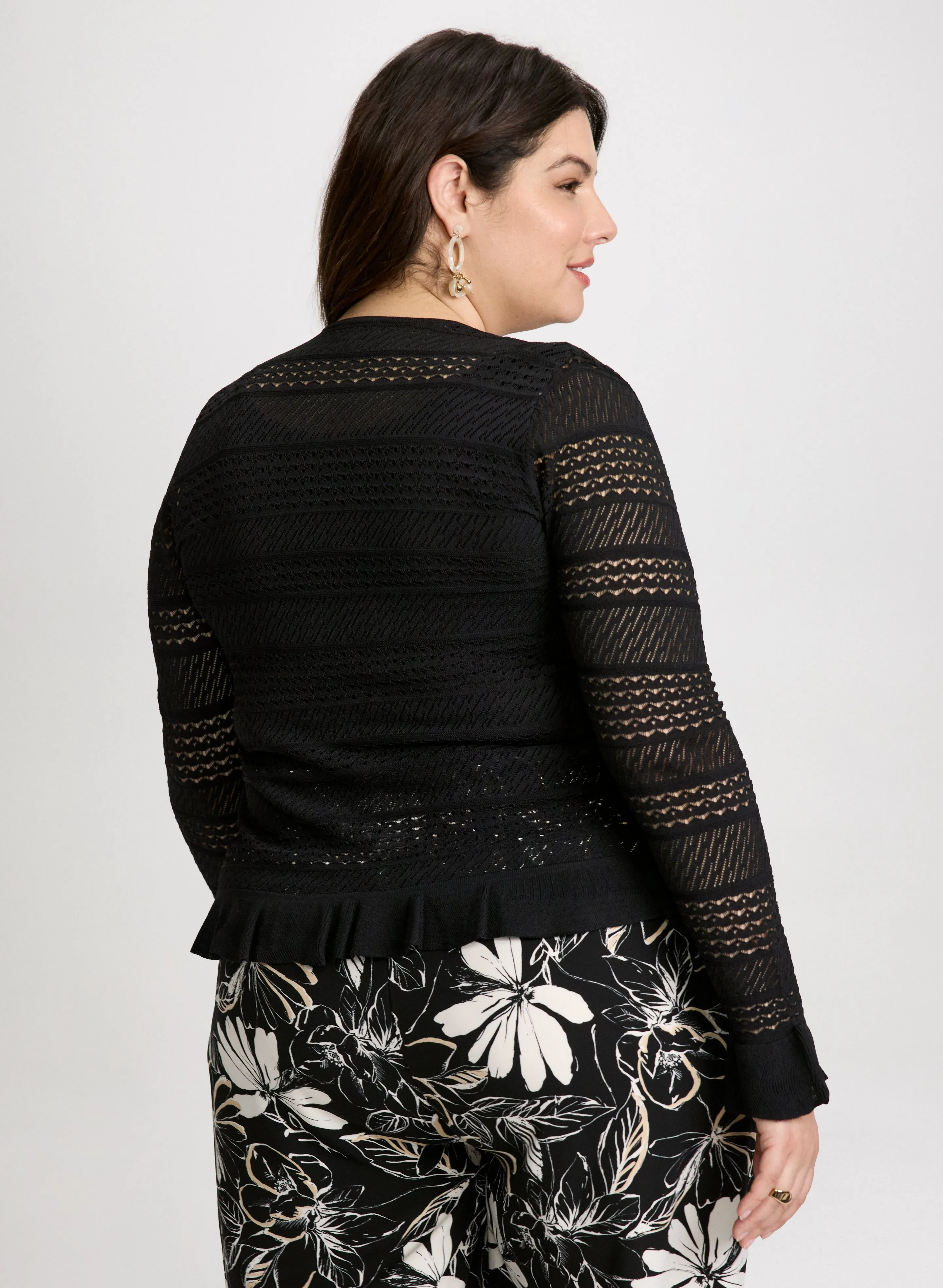 Lightweight Pointelle Knit Cardigan