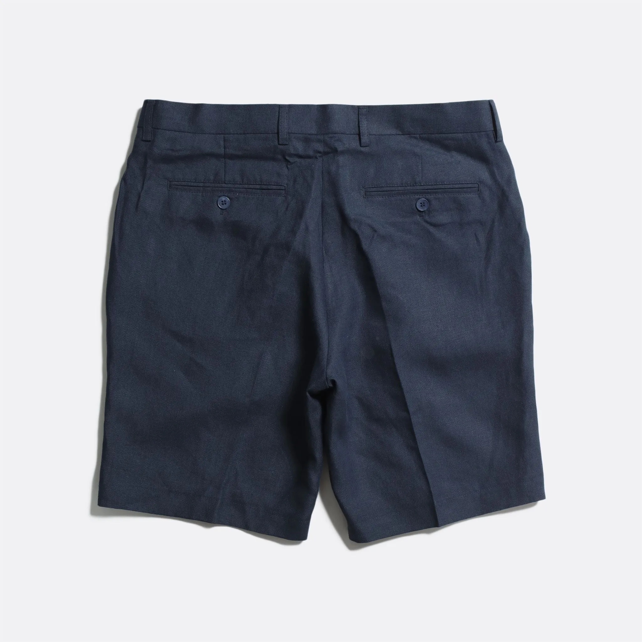 Linen Pleat Shorts - Grey