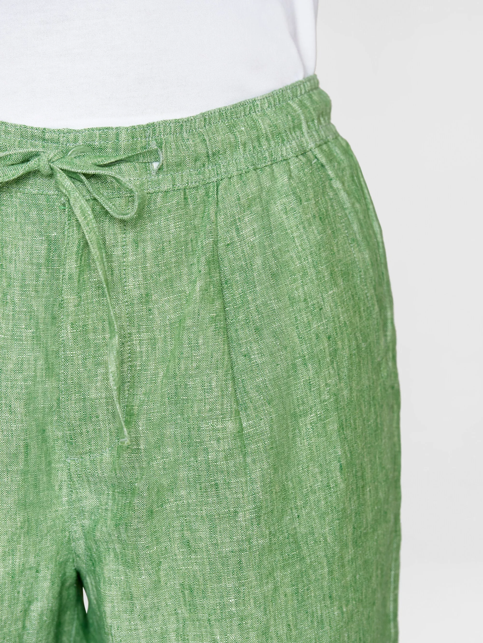 Loose Linen shorts - Shale Green