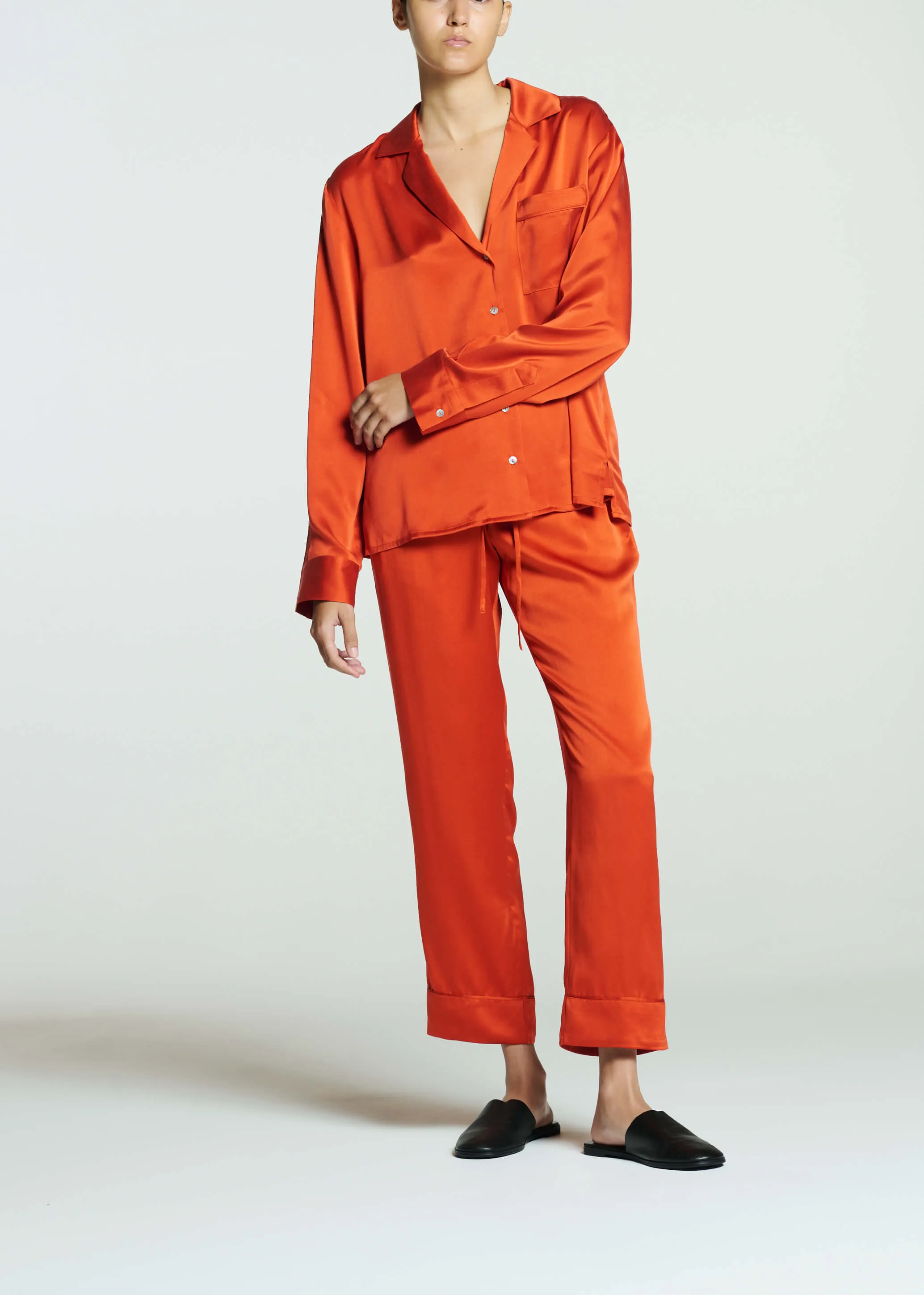 Montilla Trouser Persimmon Silk Charmeuse