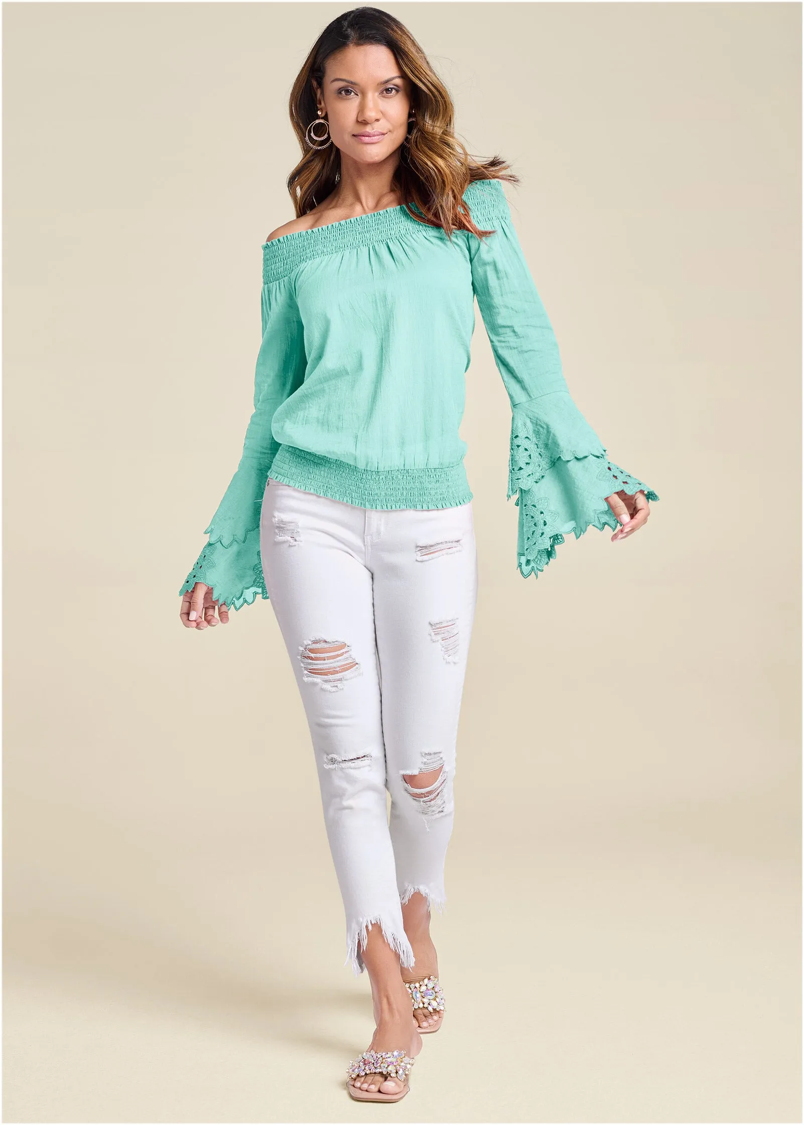 Off-The-Shoulder Top - Mint