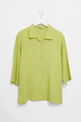 PURE LINEN LIME OVERSIZE SHIRT JACKET