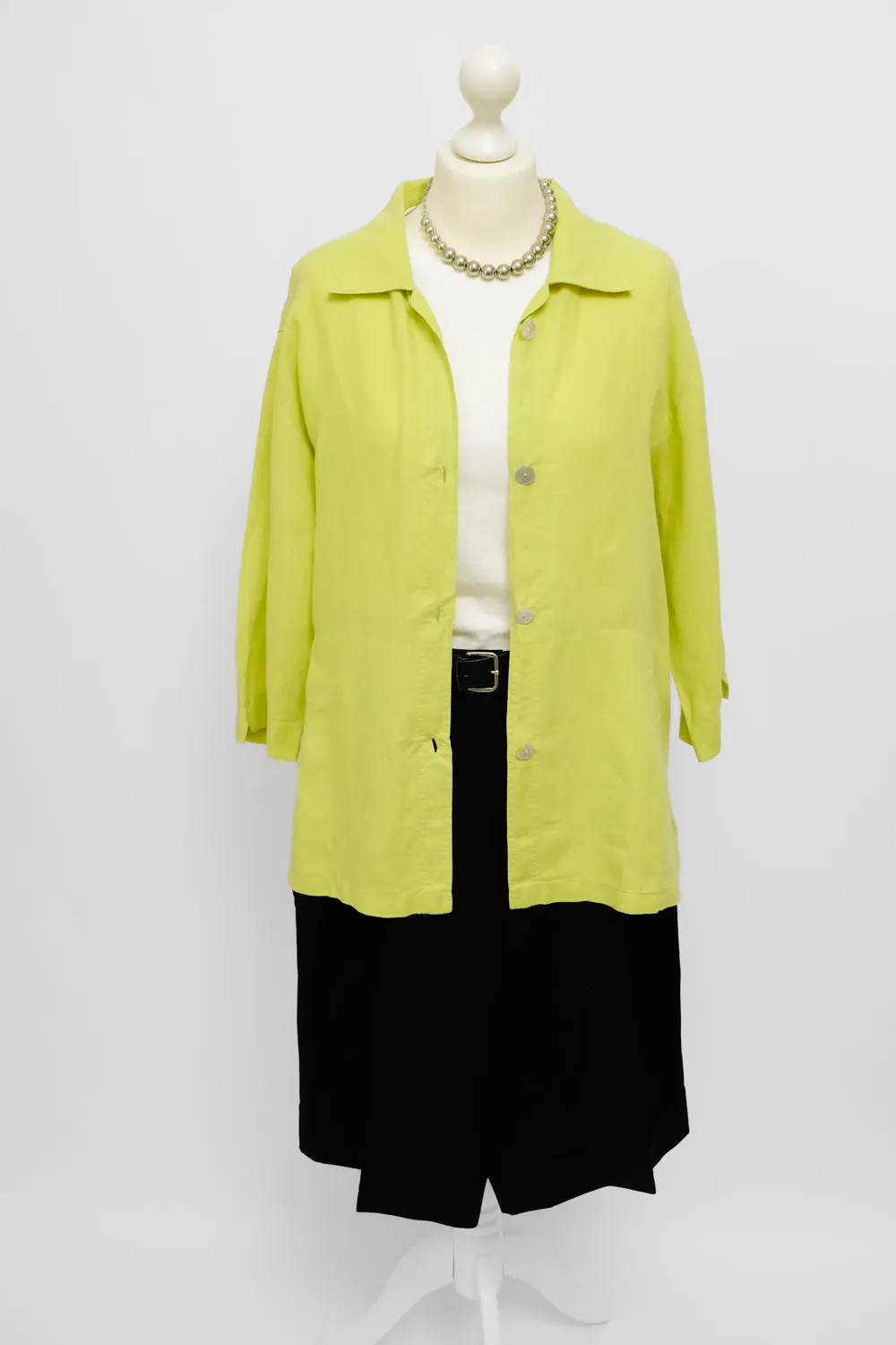 PURE LINEN LIME OVERSIZE SHIRT JACKET