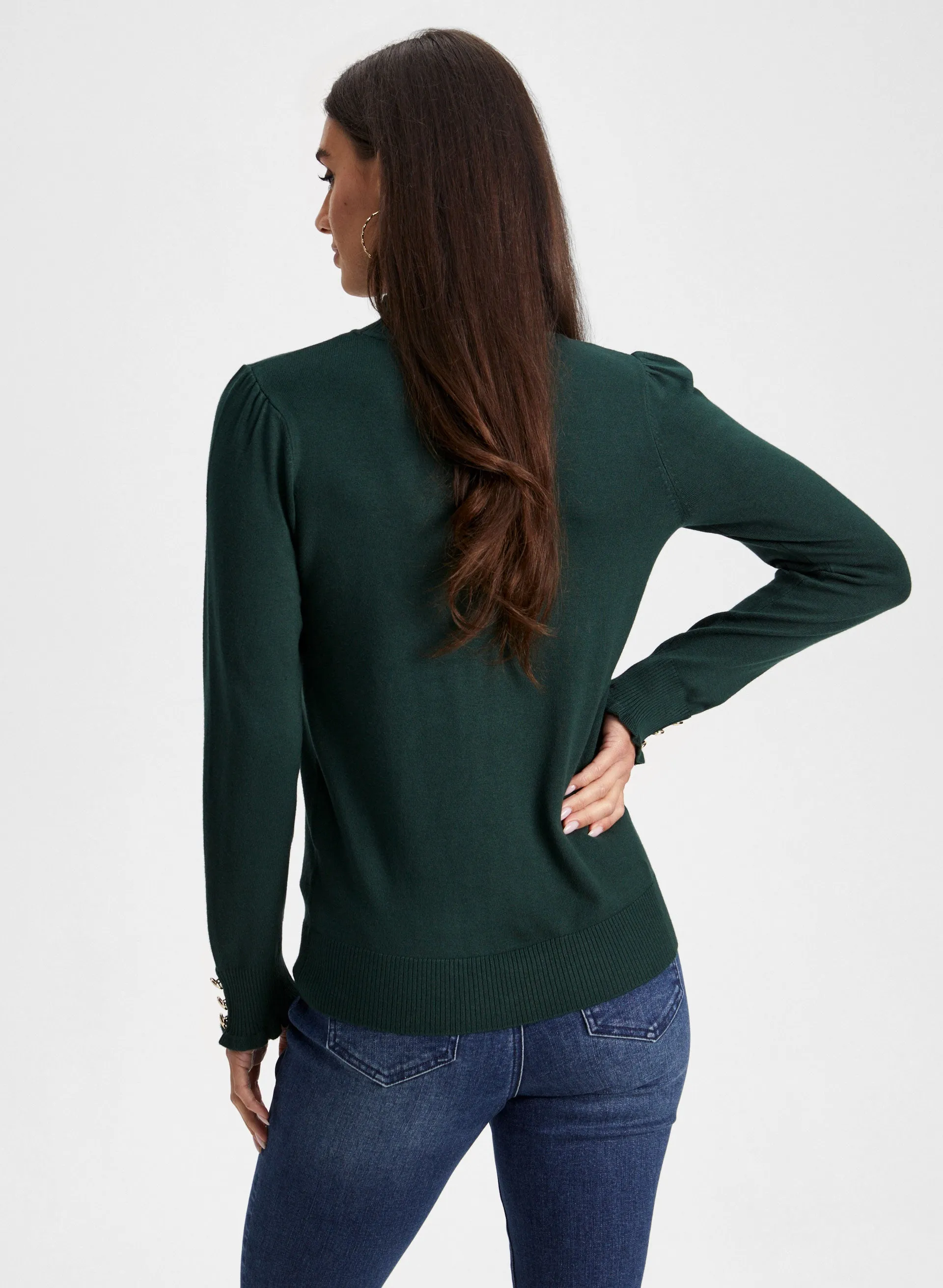 Ruffled Mock Neck Sweater