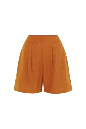 Santorini Linen Short in Toffee