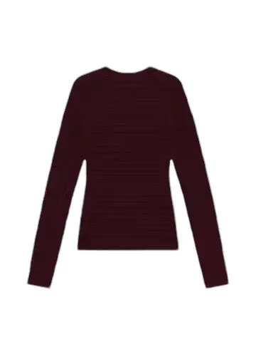 Smocked Crewneck - Wine