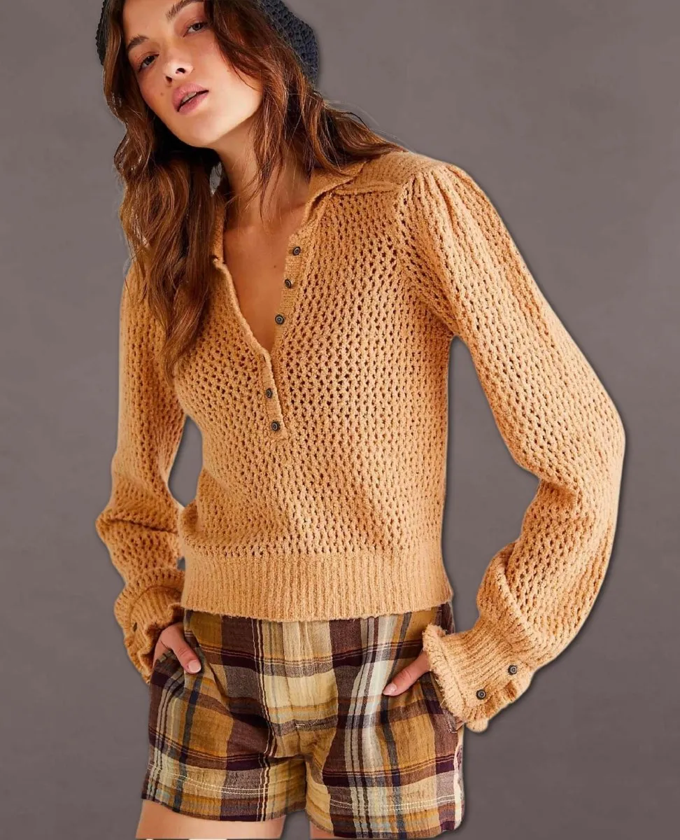 Snowdrift Camel Heather Pullover