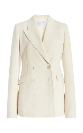 Stephanie Blazer in Ivory Cashmere Corduroy