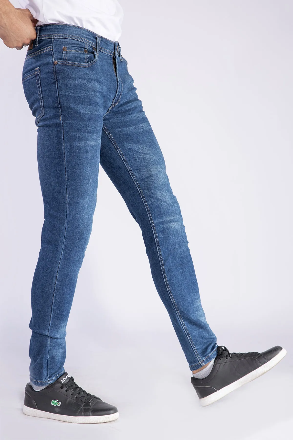 Stretchy Dark Blue Slim Fit Jeans - W21 - MDJ004R