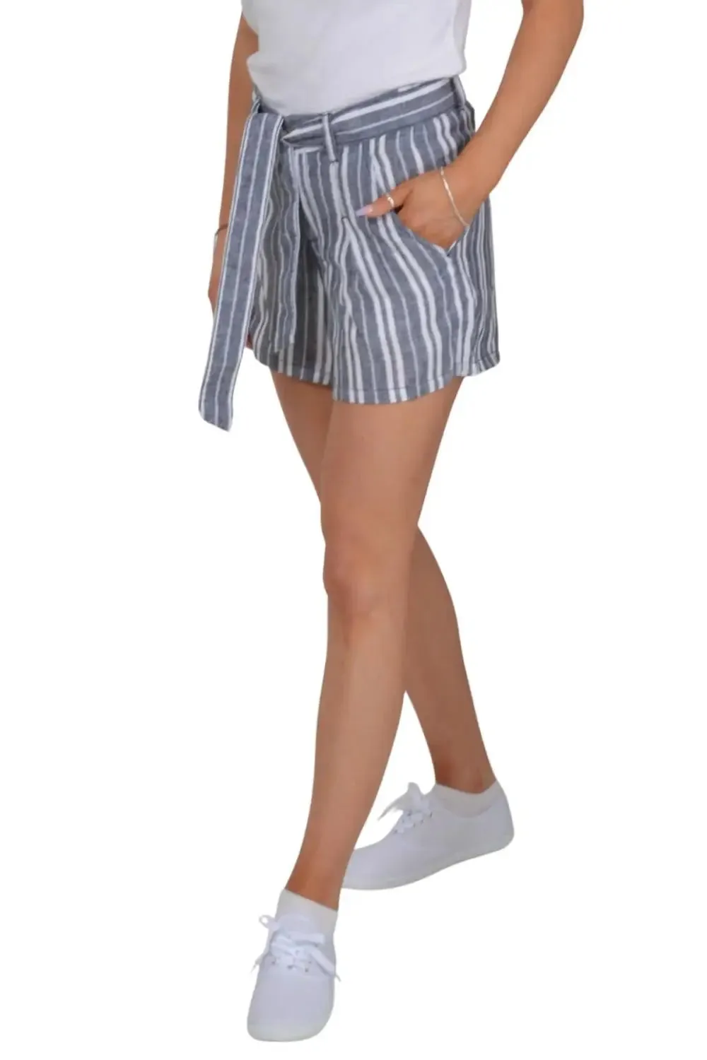 Striped Linen Shorts