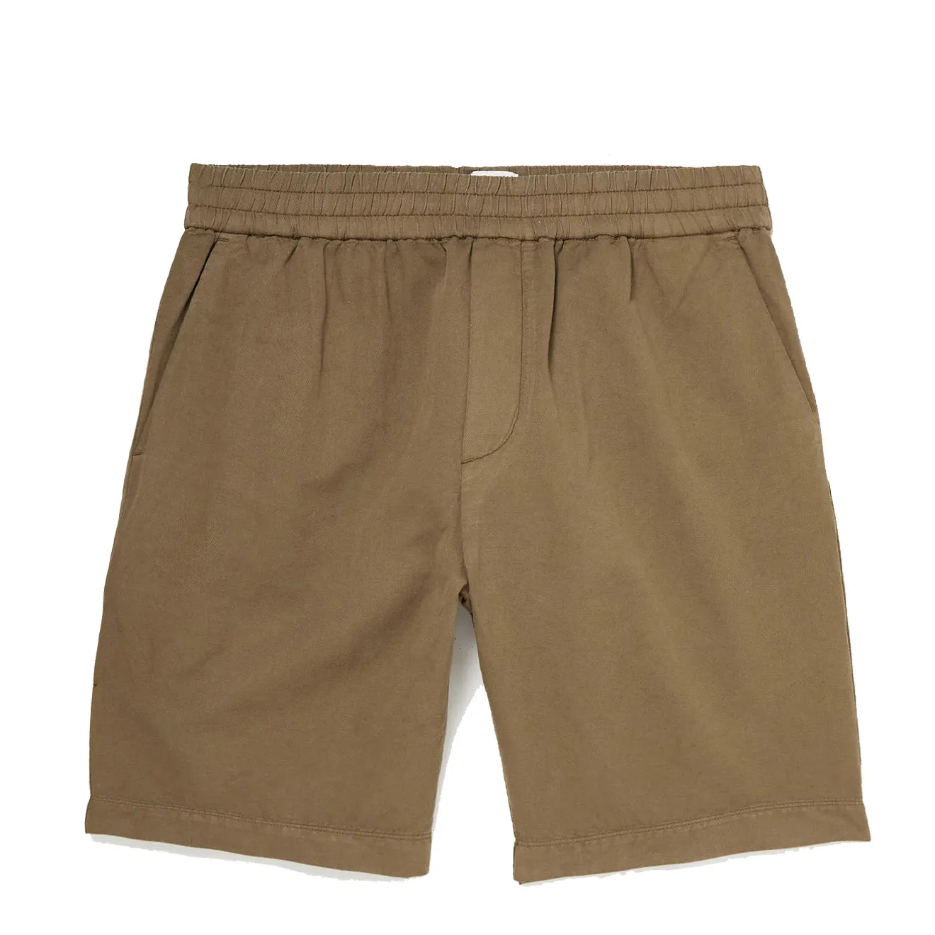 Sunspel Cotton Linen Drawstring Shorts Dark Tan