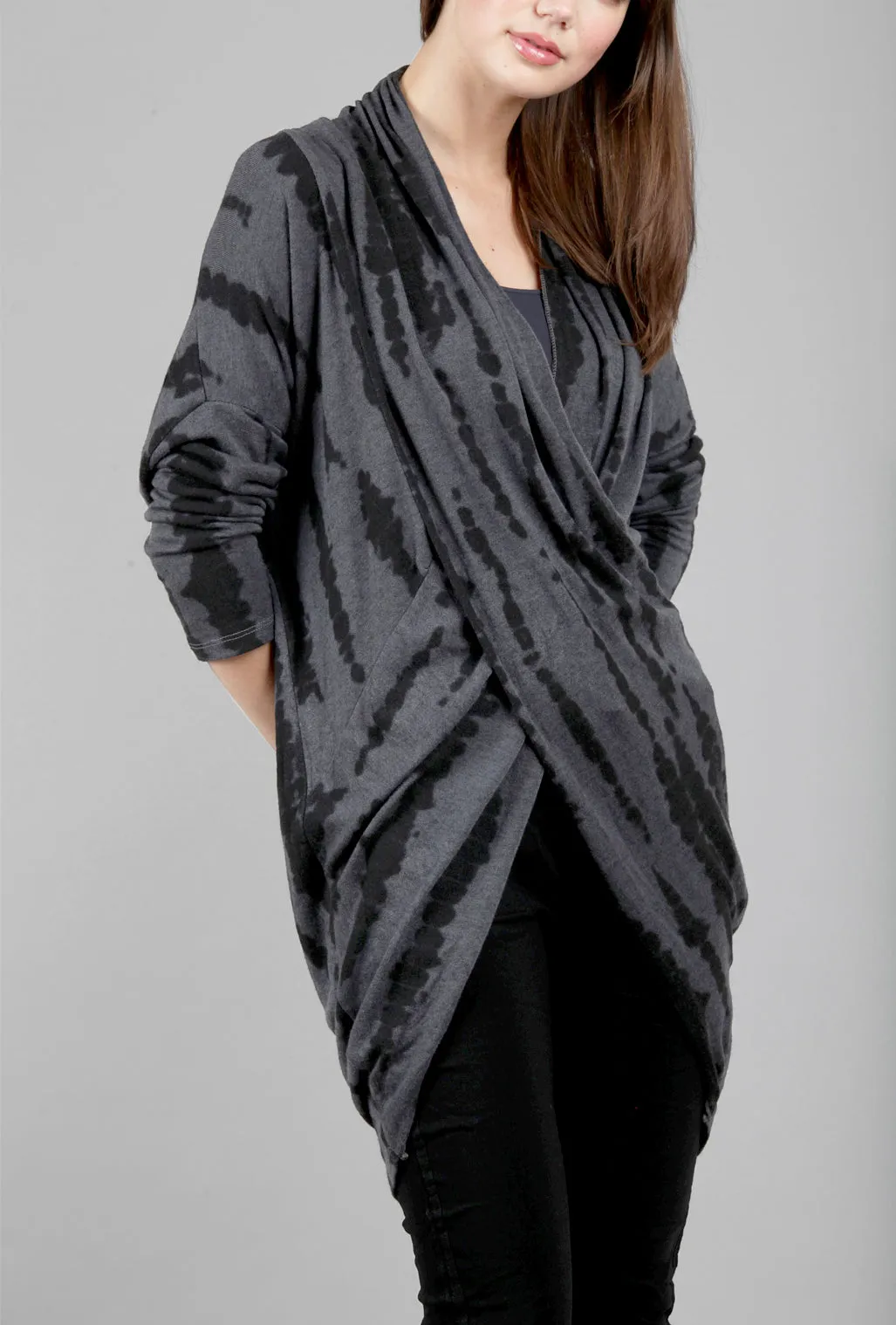 Sweater Wrap Tunic, Gray