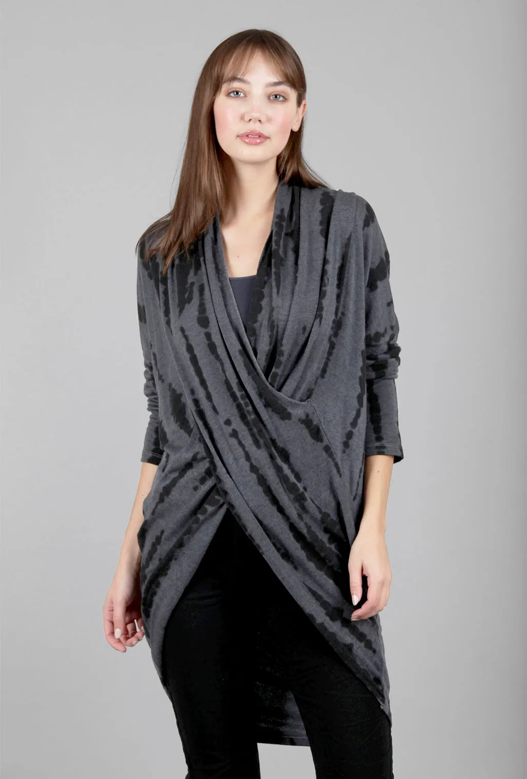 Sweater Wrap Tunic, Gray