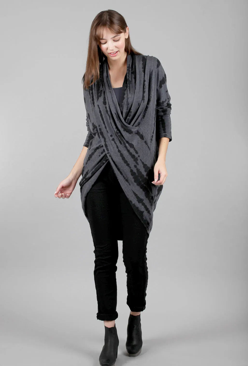 Sweater Wrap Tunic, Gray