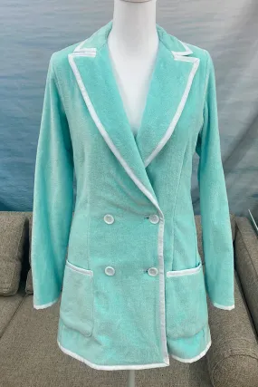 The Siren Double Breasted Blazer in Aquarama (Size 14 Only)