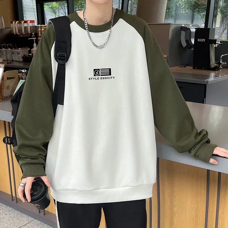 Wiaofellas  -  Fashion Spring Autumn Men's Cotton Sweatshirts Casual Pullovers High Street Wear Loose Hoodies Youth Outdoor Tops Clothing