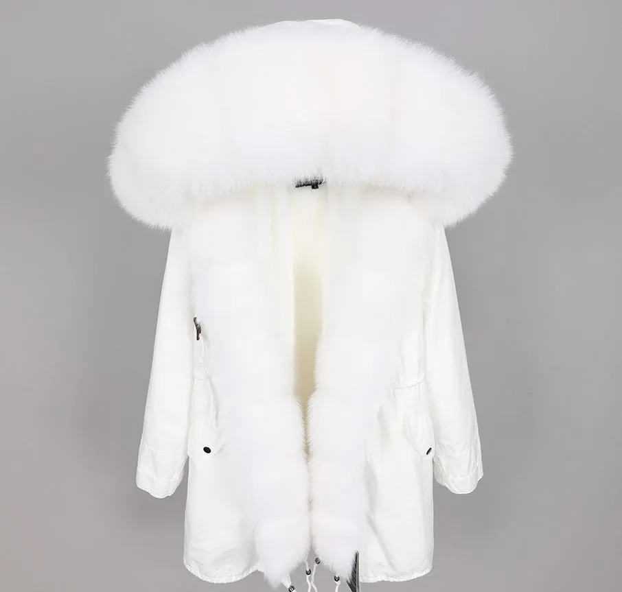 Women's Winter Casual Warm Hooded Parka With Detachable Fox Fur