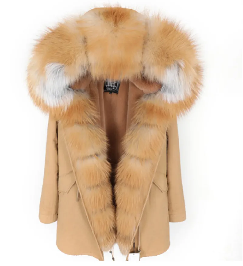 Women's Winter Casual Warm Hooded Parka With Detachable Fox Fur